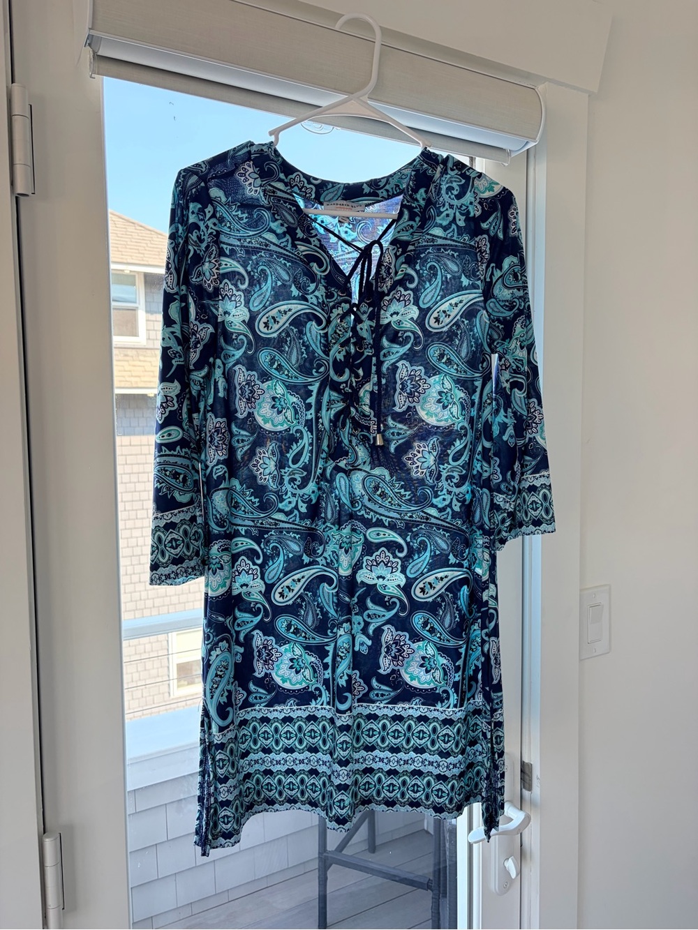 Women’s Navy & Teal Paisley Swim Coverup
